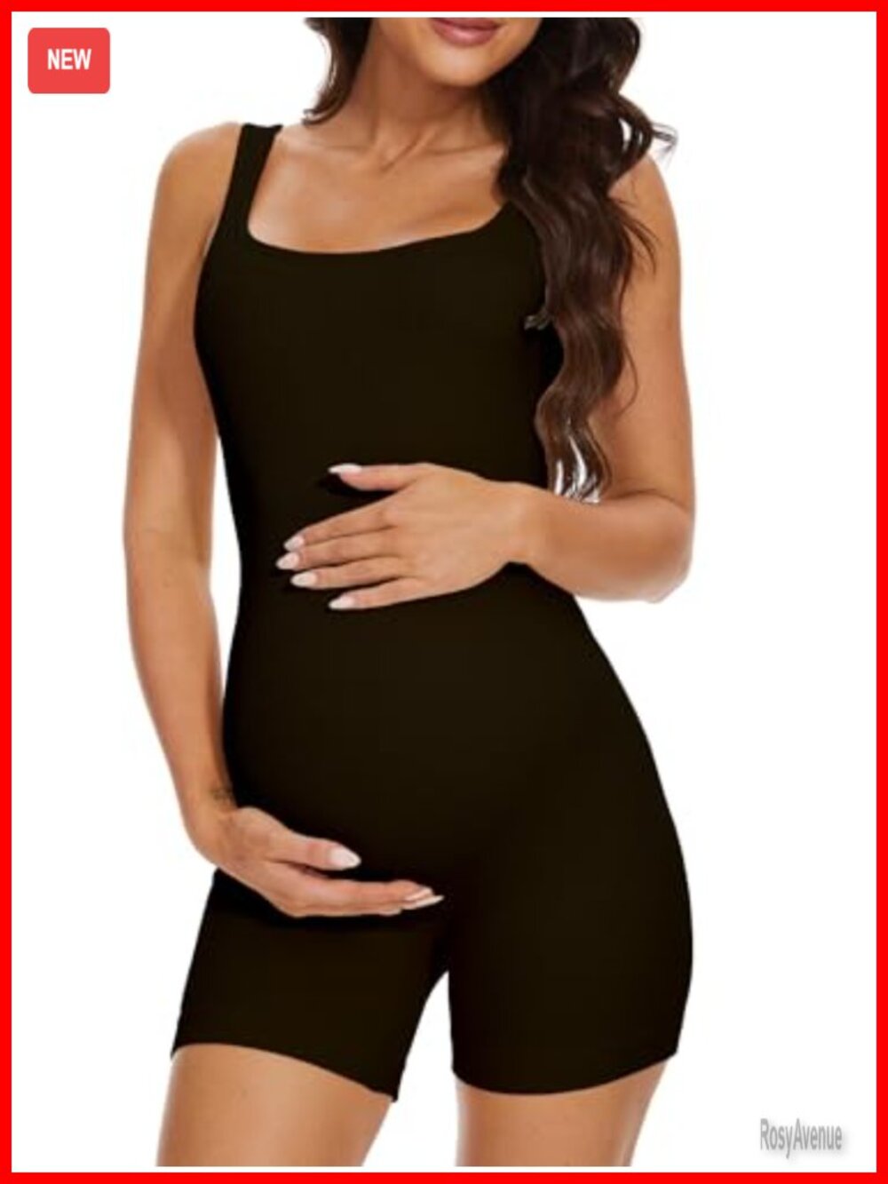 Maternity Workout Romper Pregnancy Yoga Ribbed One Piece Seamless Tank Top